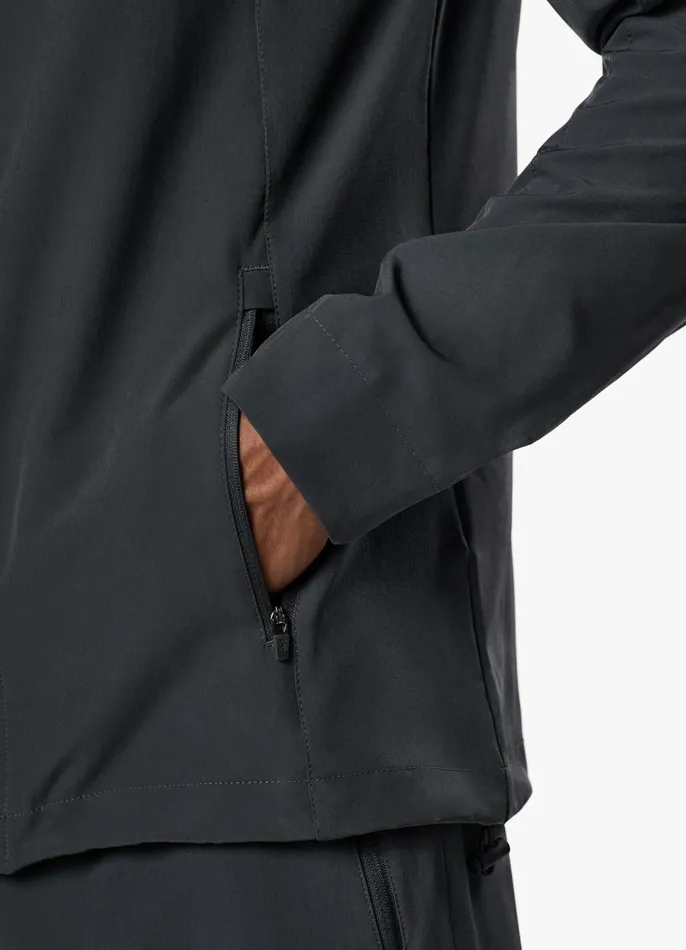 Gym King Tracksuit Tops Men Debossed Camo Woven FZ Hood 8211 BlackOyster Grey