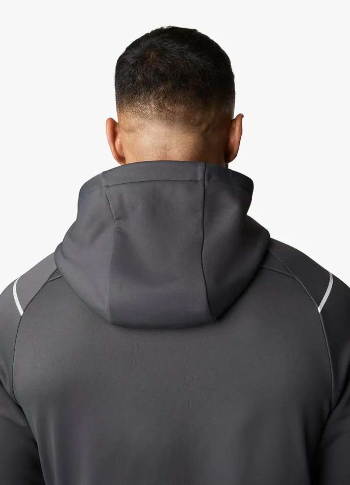 Gym King Tracksuit Tops Men Reflect Poly FZ Hood 8211 Graphite