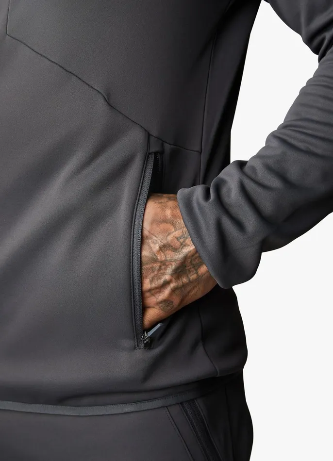 Gym King Tracksuit Tops Men Reflect Poly FZ Hood 8211 Graphite