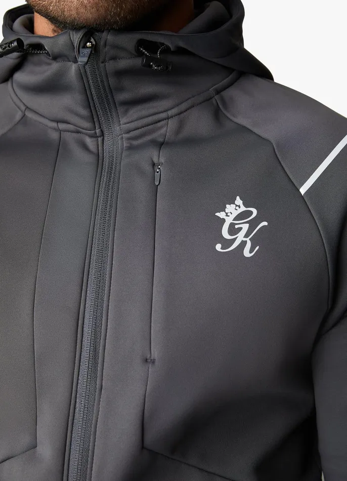 Gym King Tracksuit Tops Men Reflect Poly FZ Hood 8211 Graphite
