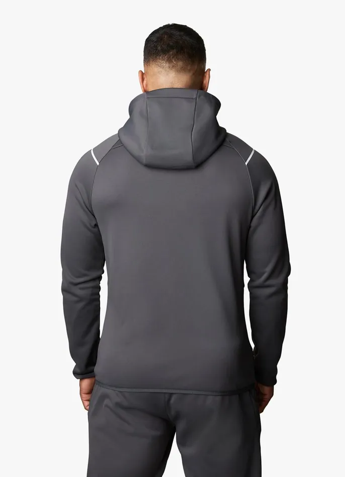 Gym King Tracksuit Tops Men Reflect Poly FZ Hood 8211 Graphite