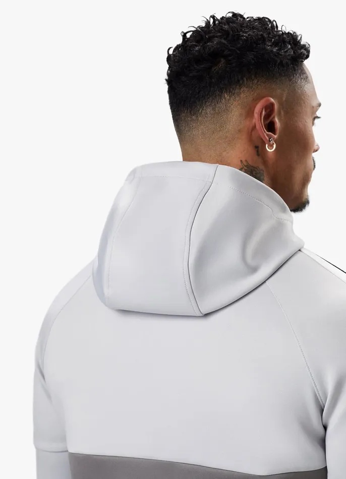 Gym King Tracksuit Tops Men Taped Core Plus FZ Hood 8211 Silver GreySteel