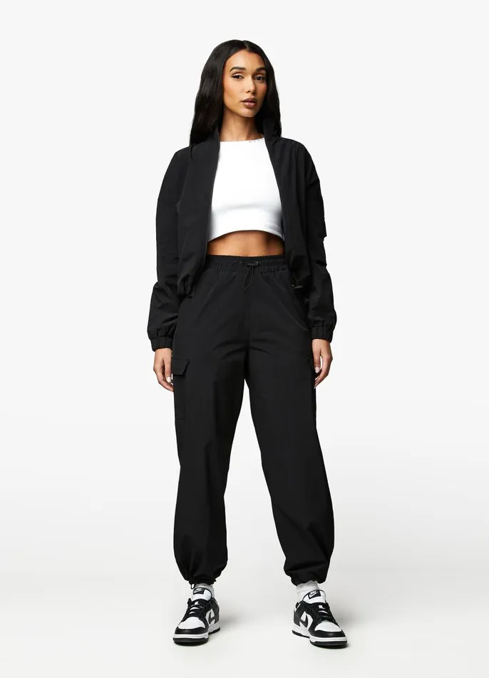 Gym King Tracksuits Women Utility Woven Tracksuit 8211 Black