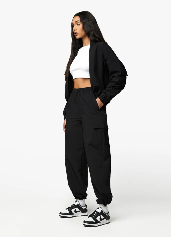 Gym King Tracksuits Women Utility Woven Tracksuit 8211 Black