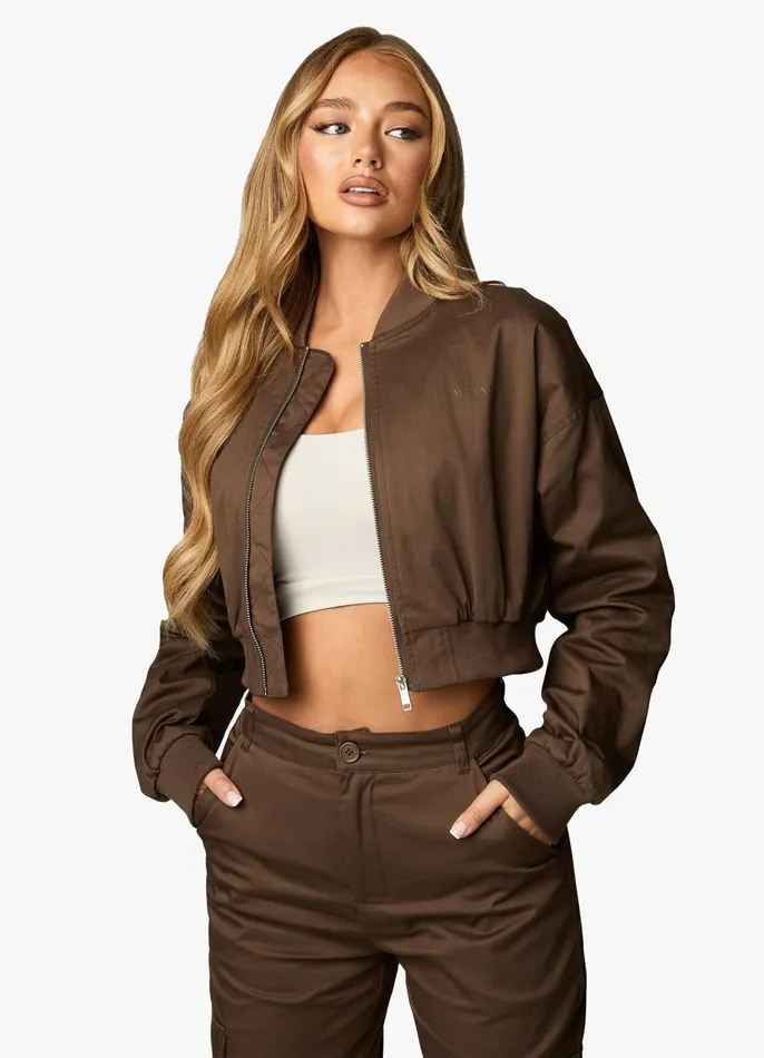 Gym King Tracksuits Women Woven Tracksuit 8211 Chocolate