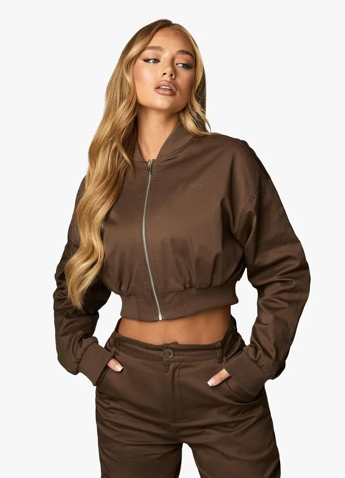 Gym King Tracksuits Women Woven Tracksuit 8211 Chocolate