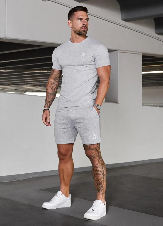 Gym King Twin Sets Men Fundamental Fleece Short 8211 Grey Marl