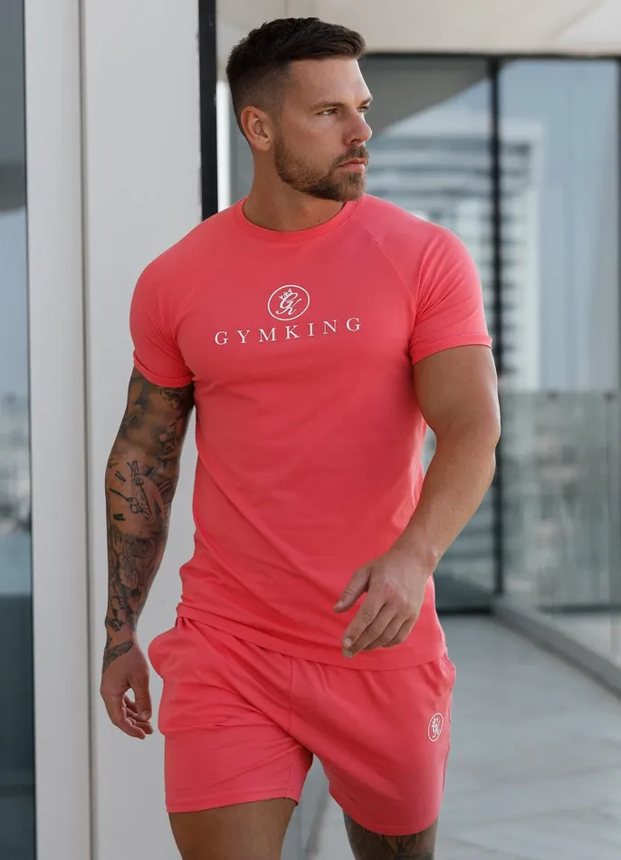 Gym King Twin Sets Men Pro Jersey Short 8211 Coral