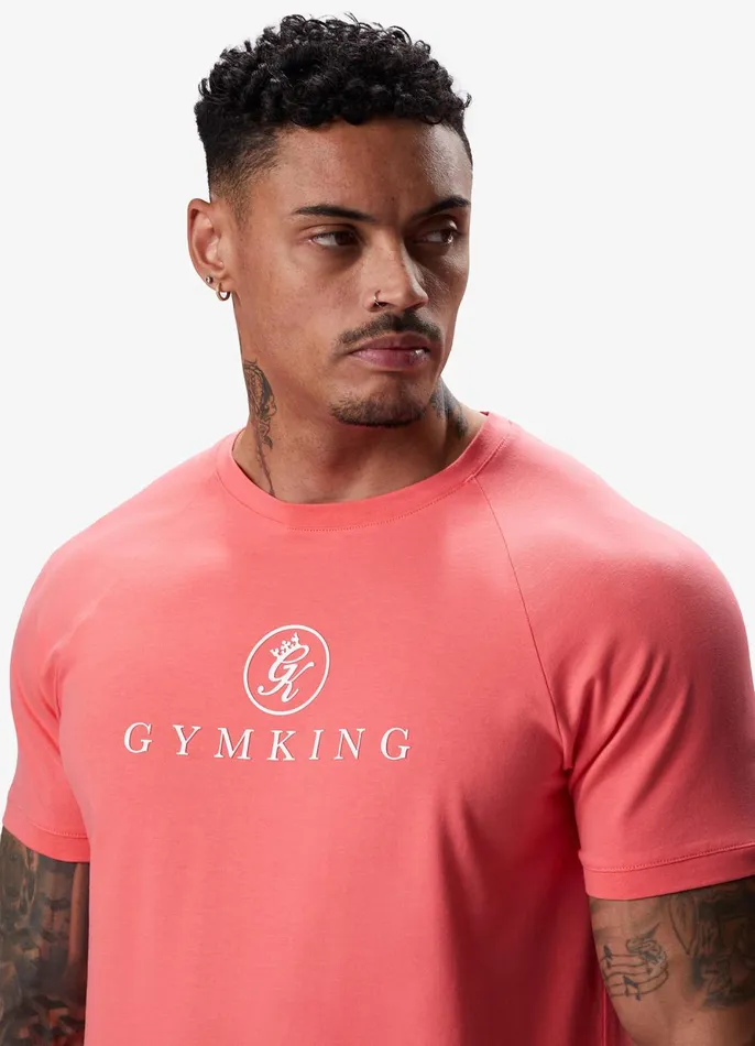 Gym King Twin Sets Men Pro Jersey Tee 8211 Coral