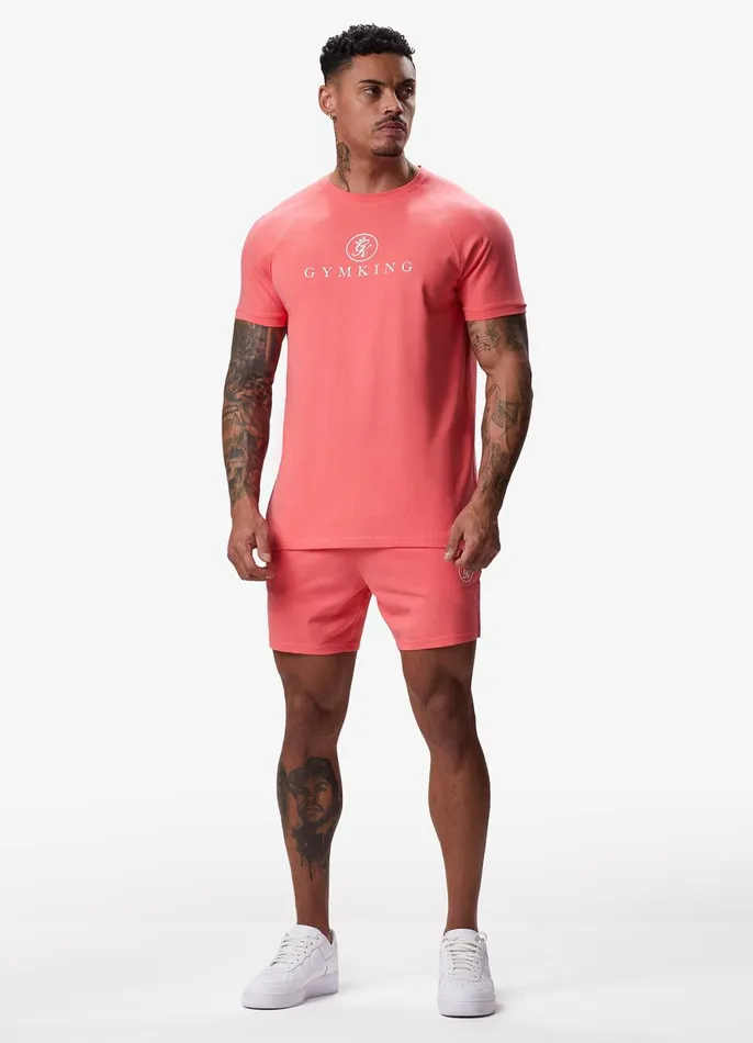 Gym King Twin Sets Men Pro Jersey Tee 8211 Coral