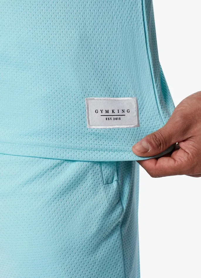 Gym King Vests Men Brooklyn Mesh Vest 8211 Aqua Blue