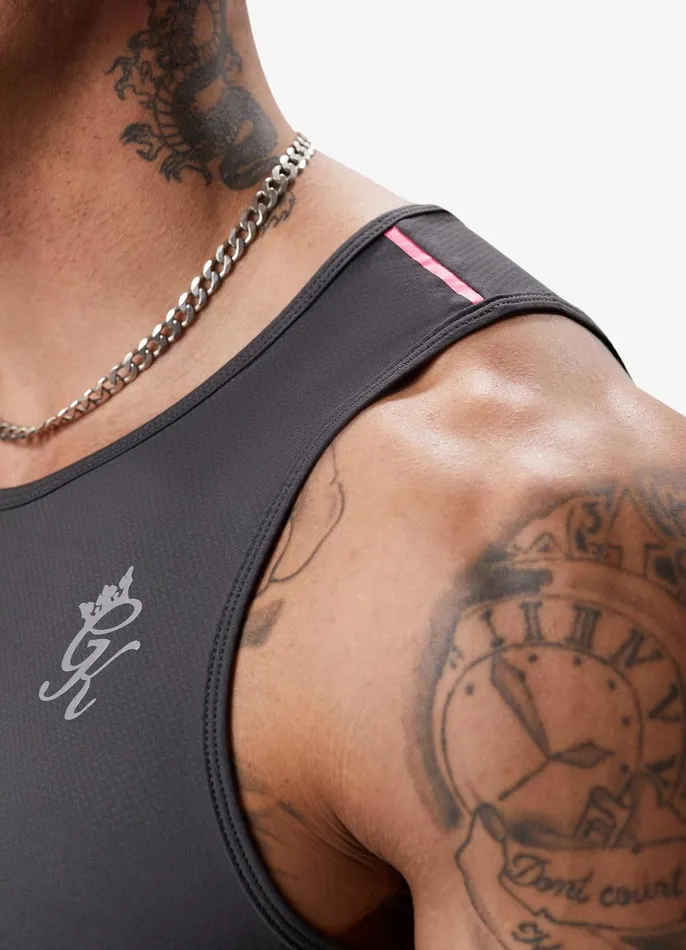 Gym King Vests Men Flex Vest 8211 GraphiteFuchsia