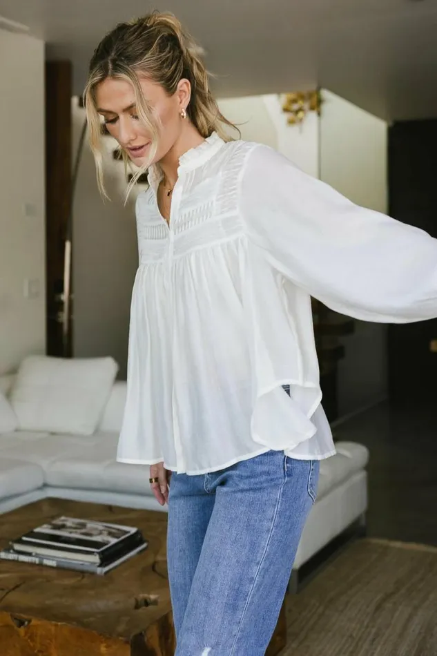 Halle Blouse In Cream 8211 FINAL SALE Cream Women Bohme Tops