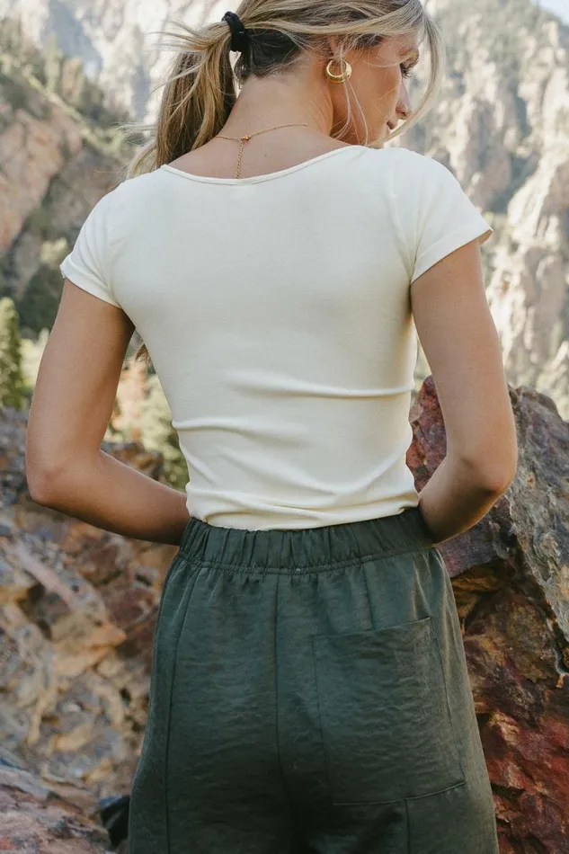Hayley Top In Ivory Ivory Women Bohme Tees and Tanks