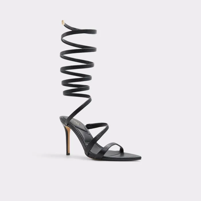 Heels Women ALDO Spira Black Strappy Stiletto Sandal