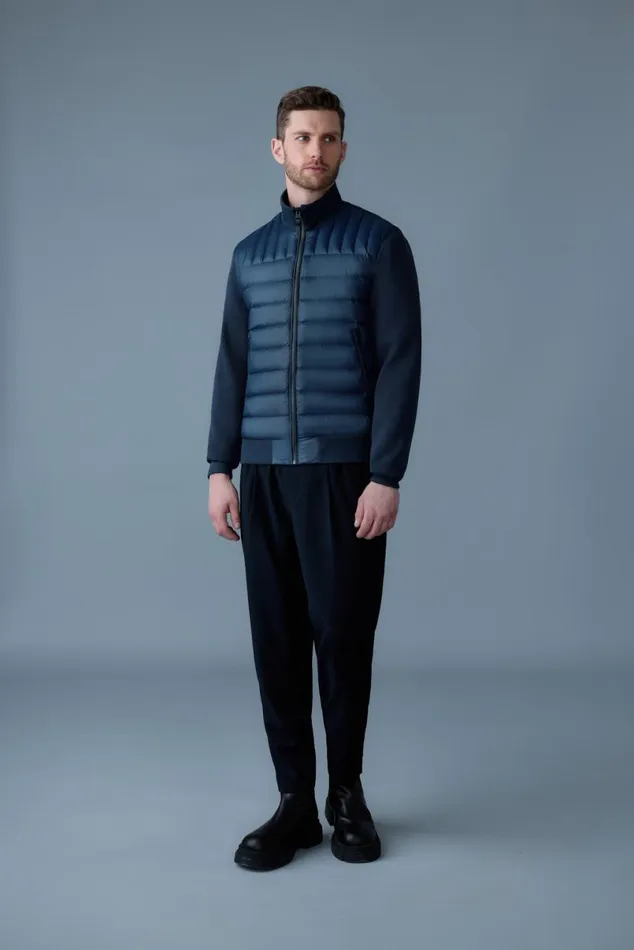Hoodies and Tops Men Mackage COLLINR Nano Down Mixed Media Bomber Jacket Trench