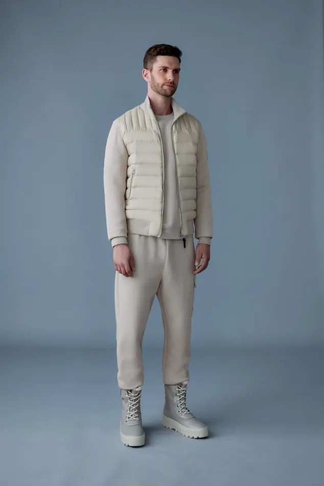 Hoodies and Tops Men Mackage COLLINR Nano Down Mixed Media Bomber Jacket Trench