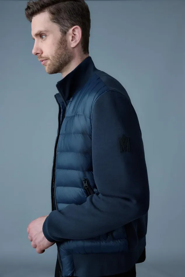 Hoodies and Tops Men Mackage COLLINR Nano Down Mixed Media Bomber Jacket Trench