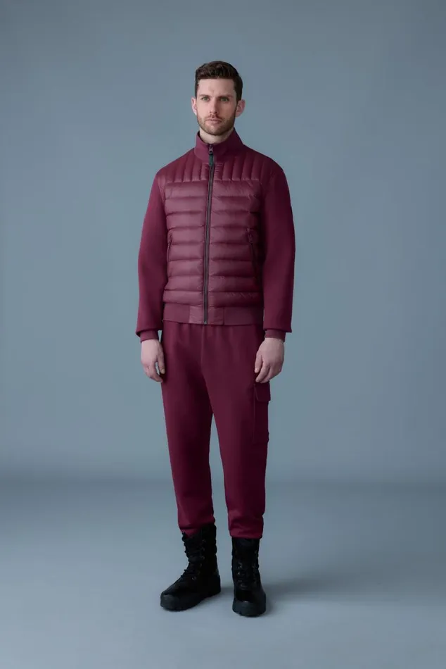 Hoodies and Tops Men Mackage COLLINR Nano Down Mixed Media Bomber Jacket Trench