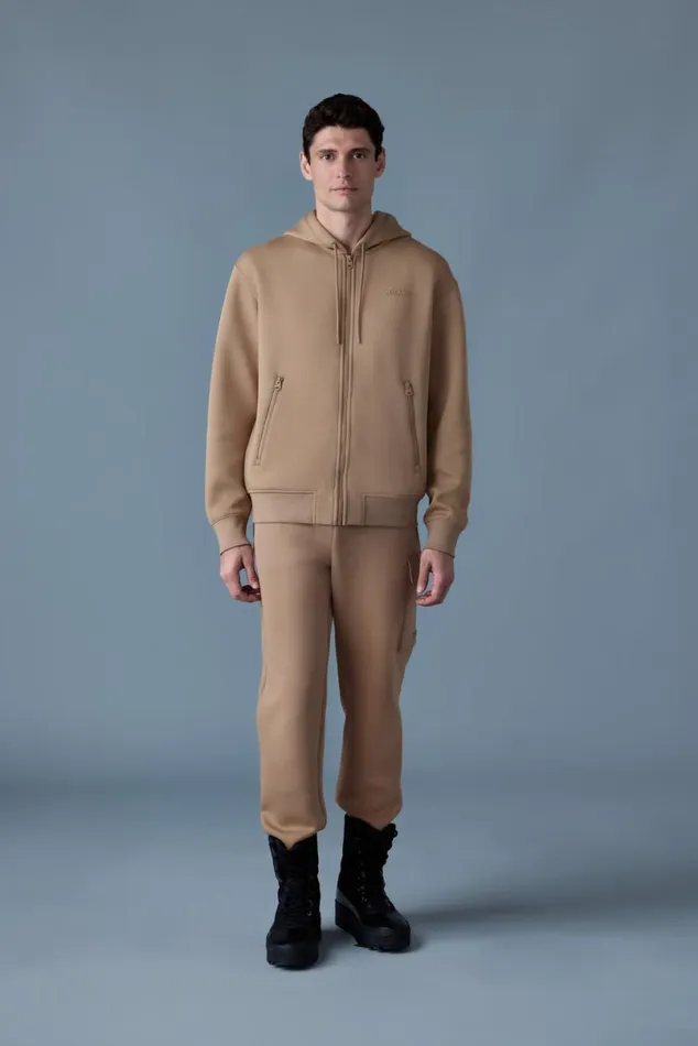 Hoodies and Tops Men Mackage KRYSTOS Doubleface Jersey Zipup Hoodie Camel Hoodies and Tops Men Mackage KRYSTOS Doubleface Jersey Zipup Hoodie Camel