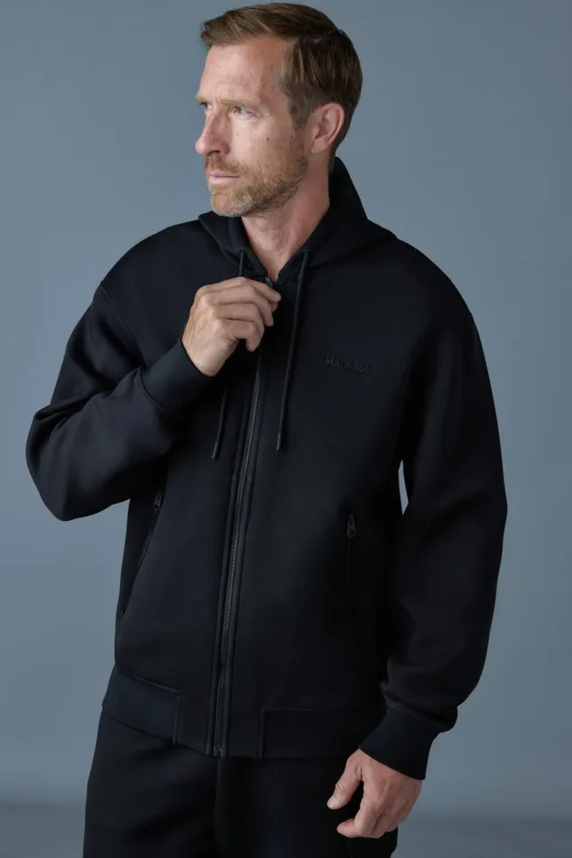 Hoodies and Tops Men Mackage KRYSTOS Doubleface Jersey Zipup Hoodie Flame Hoodies and Tops Men Mackage KRYSTOS Doubleface Jersey Zipup Hoodie Flame