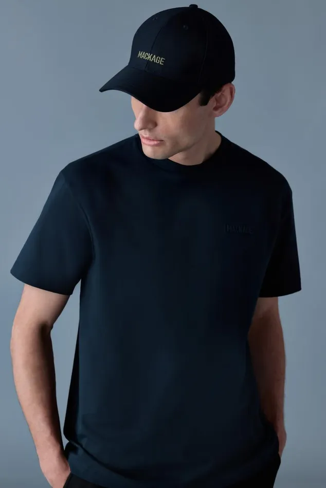 Hoodies and Tops Men Mackage TEER Teeshirt With Mackage Silicone Logo Navy Hoodies and Tops Men Mackage TEER Teeshirt With Mackage Silicone Logo Navy