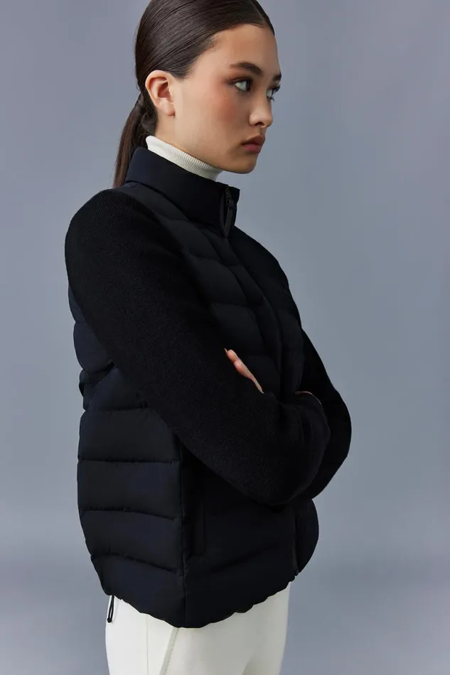 Hoodies and Tops Women Mackage OCEANECITY Light Down Mixedmedia Jacket Black