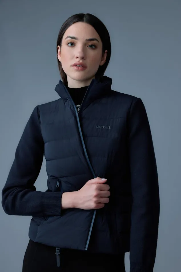 Hoodies and Tops Women Mackage OCEANECITY Light Down Mixedmedia Jacket Black