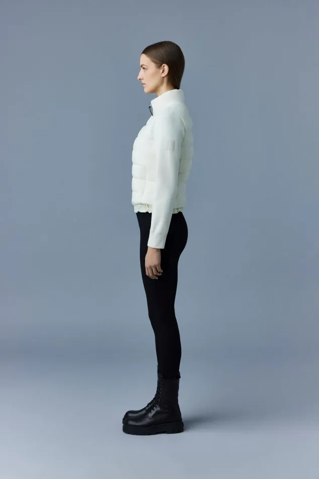 Hoodies and Tops Women Mackage OCEANE Recycled Hybrid Jacket With Rib Knit Sleeves Black Hoodies and Tops Women Mackage OCEANE Recycled Hybrid Jacket With Rib Knit Sleeves Black