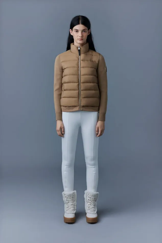 Hoodies and Tops Women Mackage OCEANE Recycled Hybrid Jacket With Rib Knit Sleeves Black Hoodies and Tops Women Mackage OCEANE Recycled Hybrid Jacket With Rib Knit Sleeves Black