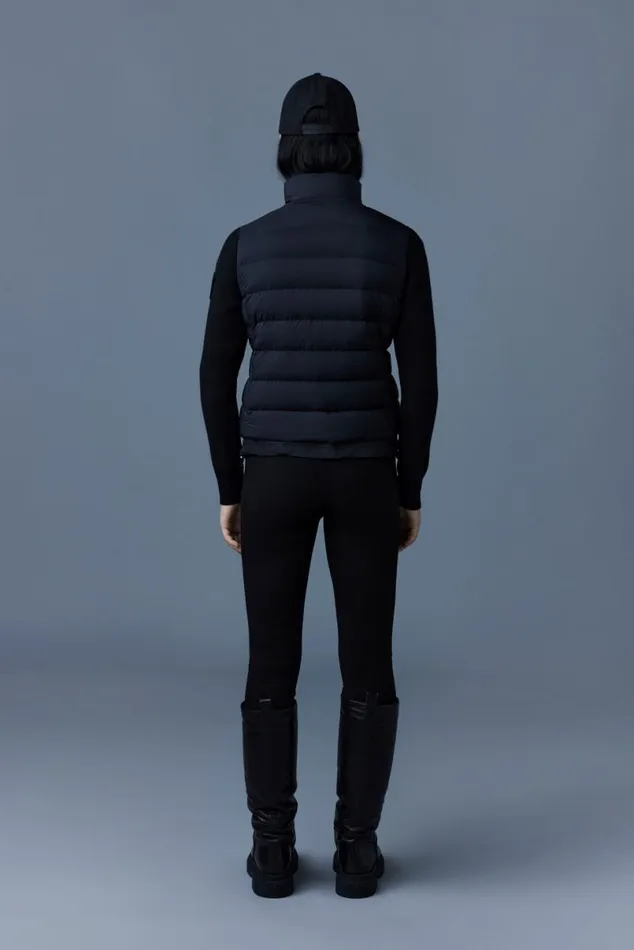 Hoodies and Tops Women Mackage OCEANE Recycled Hybrid Jacket With Rib Knit Sleeves Black Hoodies and Tops Women Mackage OCEANE Recycled Hybrid Jacket With Rib Knit Sleeves Black