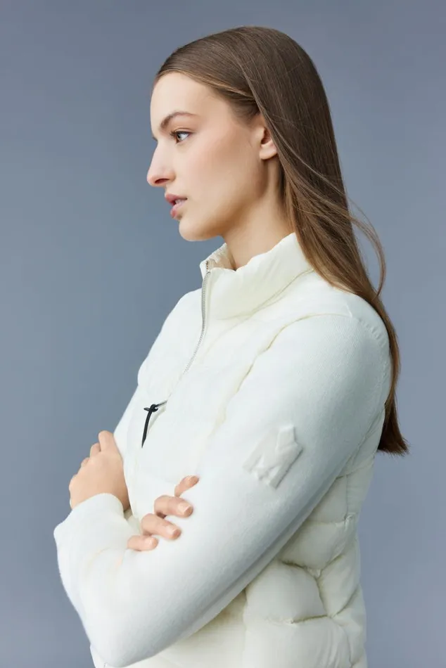 Hoodies and Tops Women Mackage OCEANE Recycled Hybrid Jacket With Rib Knit Sleeves Black Hoodies and Tops Women Mackage OCEANE Recycled Hybrid Jacket With Rib Knit Sleeves Black