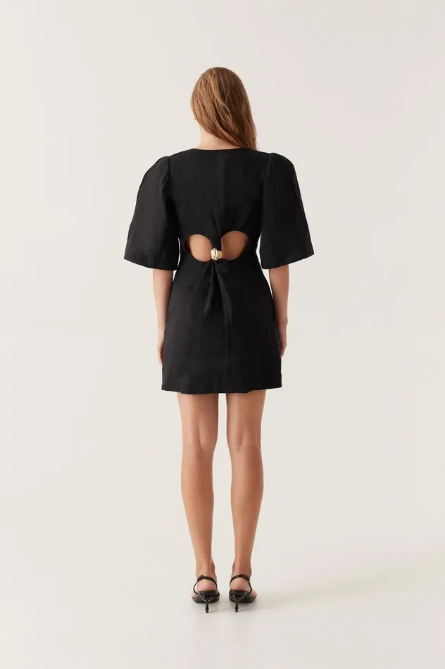 Hunter Twisted Mini Dress Black Women Aje Cocktail Dresses