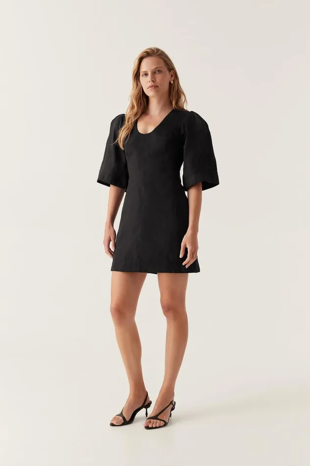 Hunter Twisted Mini Dress Black Women Aje Cocktail Dresses