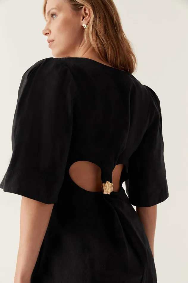 Hunter Twisted Mini Dress Black Women Aje Cocktail Dresses