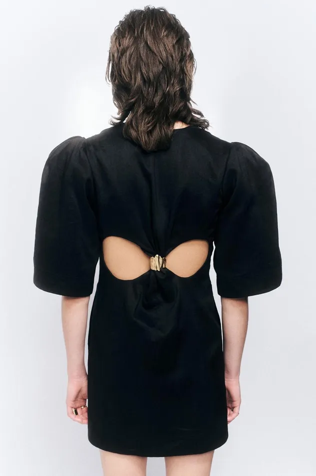 Hunter Twisted Mini Dress Black Women Aje Cocktail Dresses