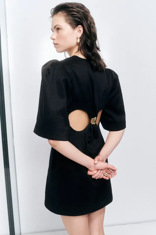 Hunter Twisted Mini Dress Black Women Aje Cocktail Dresses