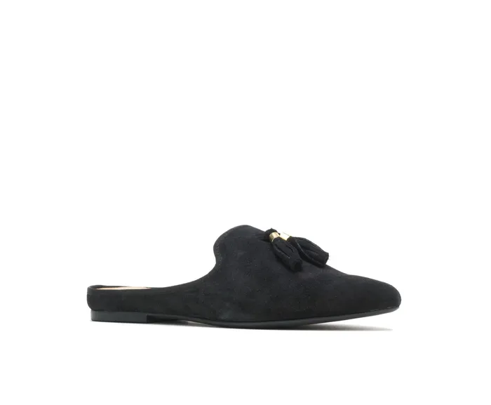 Hush Puppies Flats and SlipOns Women Sadie Tassel Mule Black Suede Hush Puppies Flats and SlipOns Women Sadie Tassel Mule Black Suede