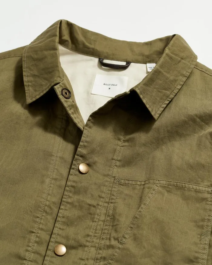 Jackets and Outerwear Men Billy Reid Leroy Shirt Jacket Moss Green