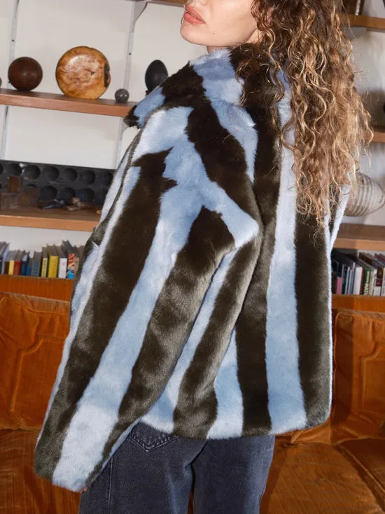 Jackets Outerwear Lisa Says Gah Women Traci Coat Blue Green Stripe