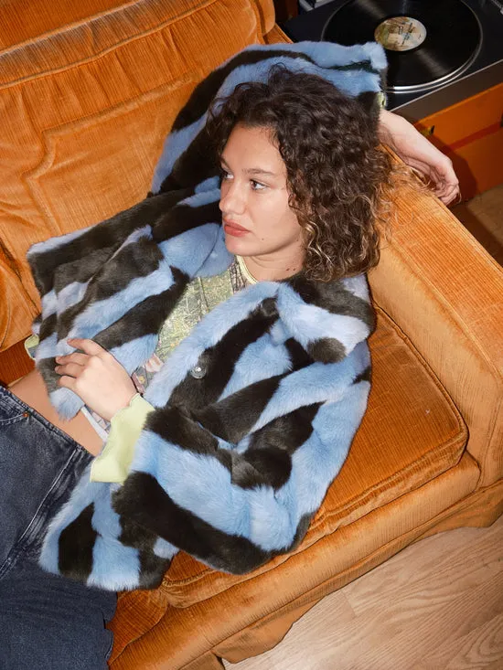 Jackets Outerwear Lisa Says Gah Women Traci Coat Blue Green Stripe