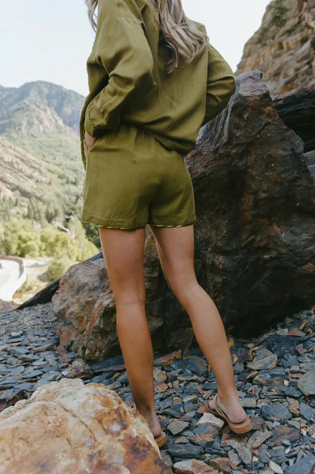 Jasmine Shorts In Green Green Women Bohme Sets