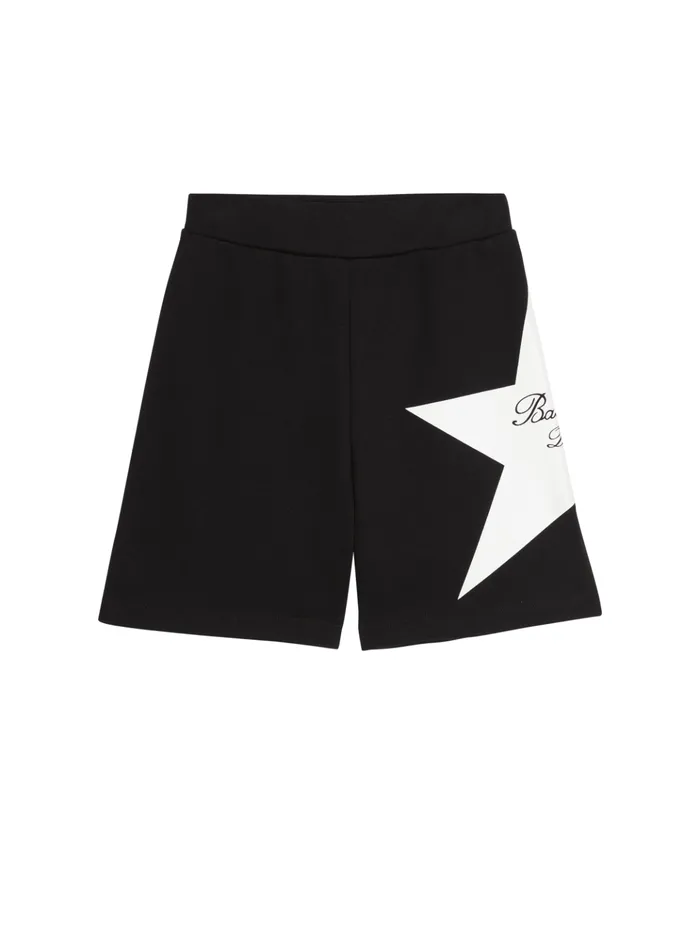 Jersey Signature Star Shorts Black Kids Balmain