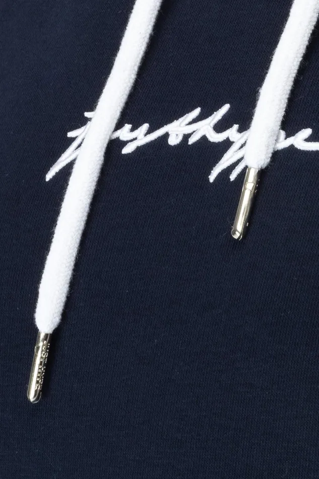 Just Hype Hoodies and Sweatshirts Hype Navy Scribble Logo Women039S Pullover Hoodie
