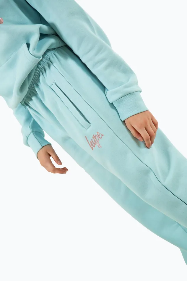 Just Hype Joggers Hype Girls Light Blue Script Joggers