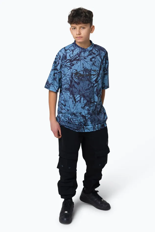Just Hype TShirts and Vests Hype Boys Multi Y2K Blue Leaf Oversized TShirt