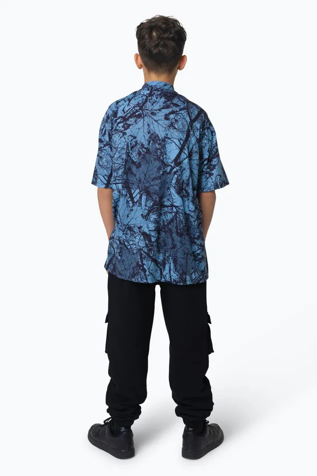 Just Hype TShirts and Vests Hype Boys Multi Y2K Blue Leaf Oversized TShirt
