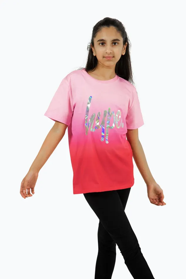 Just Hype TShirts Hype Girls Pink Fade TShirt