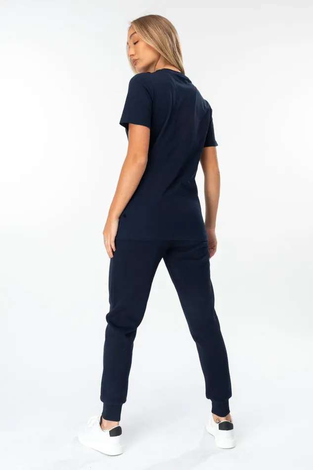 Just Hype Tops and TShirts Hype Navy Scribble Women039S TShirt