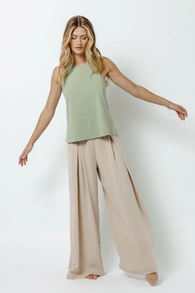 Katie Wide Leg Tencel Pants In Taupe Taupe Women Bohme Pants